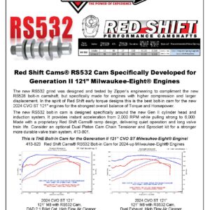 Red Shift RS532 Cam for Generation II Milwaukee-Eight® Engines